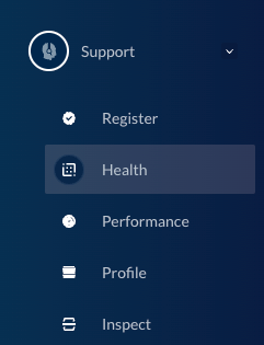 The supportability and health check left nav of SUBNET