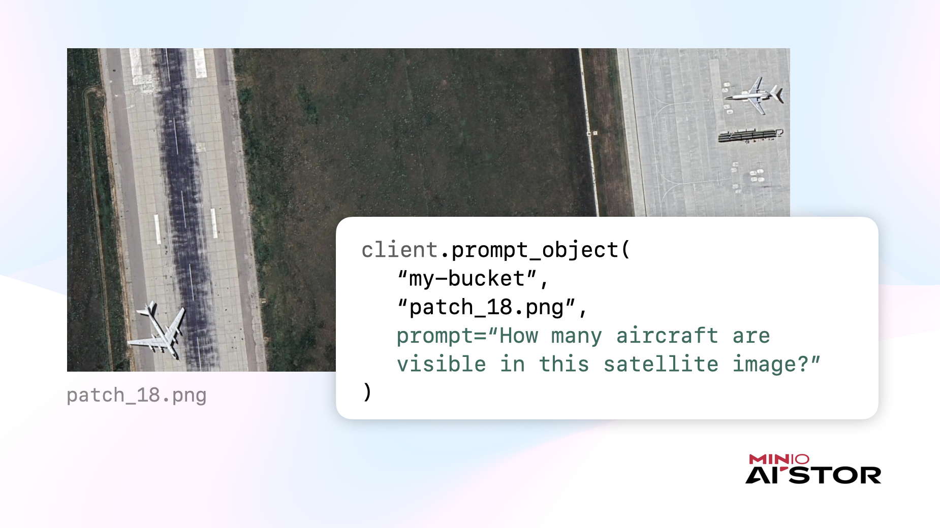 PromptObject can be used with images like satellite imagery to extract information and perform analysis easily.