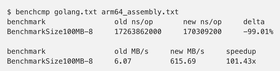 Accelerating SHA256 by 100x in Golang on ARM